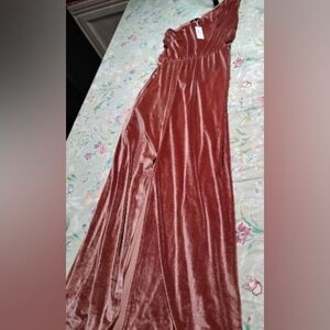 Baltic Born Velvet Maxi Dress in Copper Rose